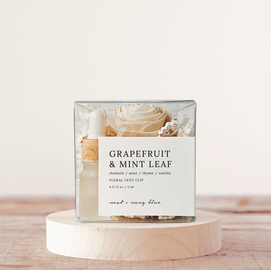 Grapefruit & Mint Leaf Floral Vent Clip