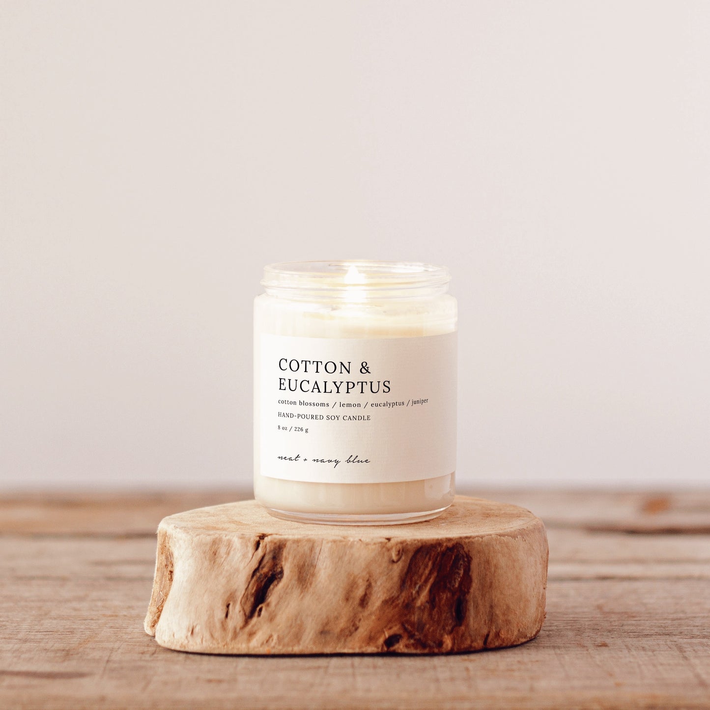 Cotton & Eucalyptus 8 oz Soy Candle