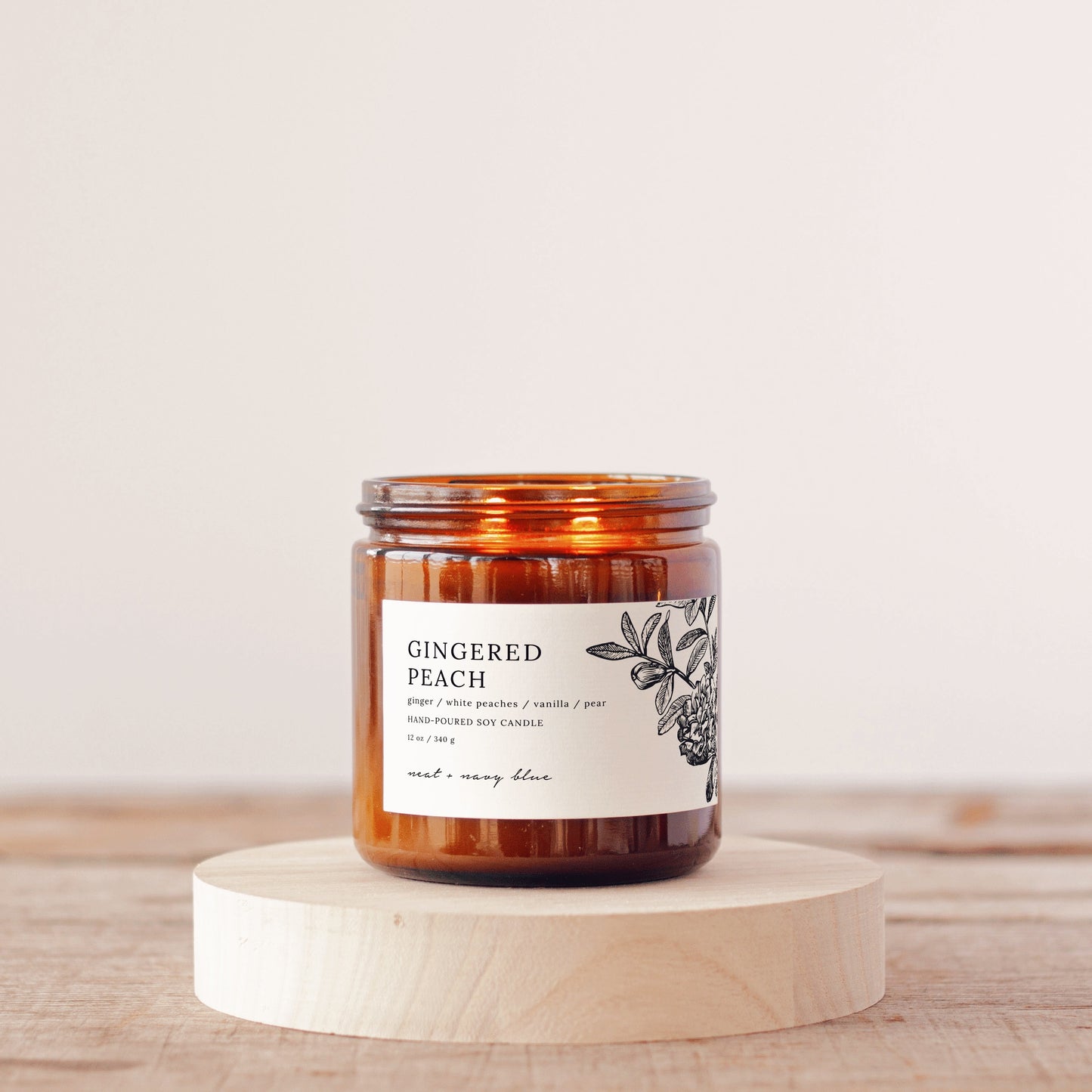 Gingered Peach 12 oz Soy Candle